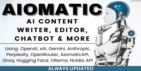 aiomatic 2 3 1 automatic ai content writer editor gpt 3 gpt 4 chatgpt chatbot ai toolkit