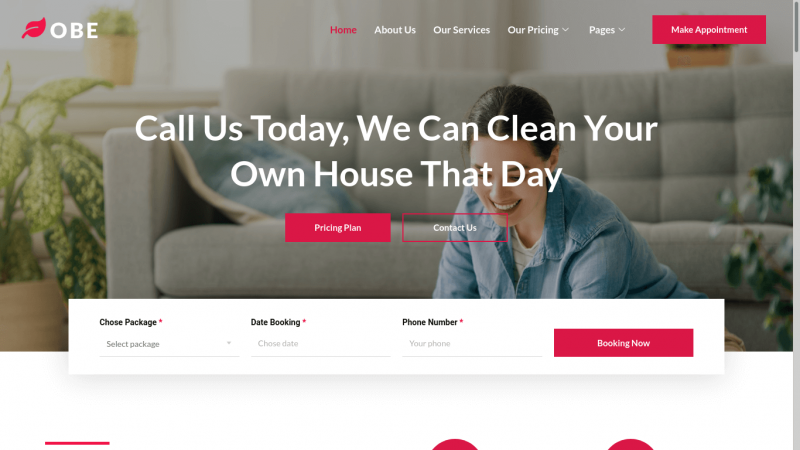 global kit styles fofr Obe House Cleaning Business Elementor Template Kit