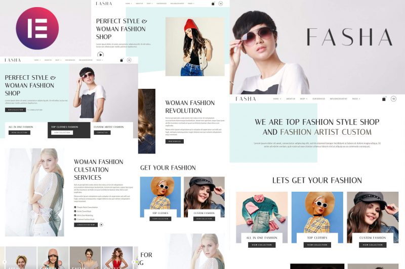 global kit styles for Fasha Woman Fashion Shop Ecommerce Elementor Template Kit