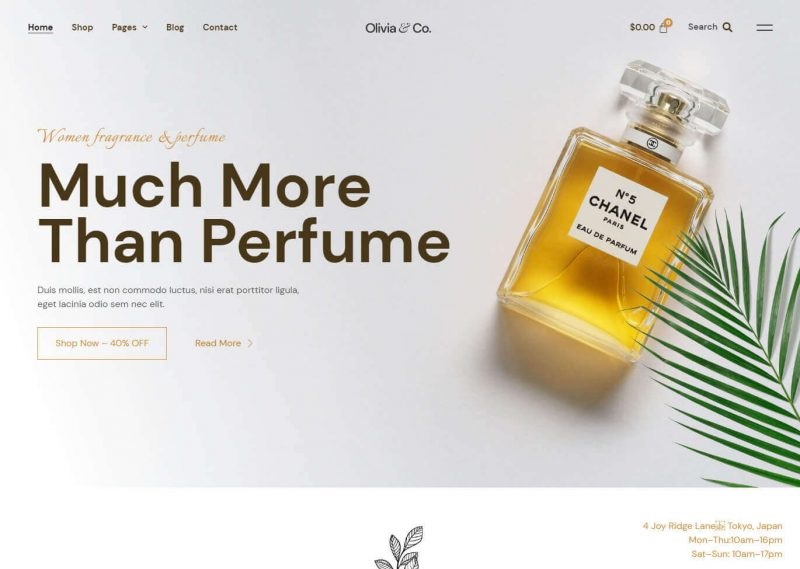 global kit styles for Olivia Co Perfume Fragrance Woocommerce Template Kit